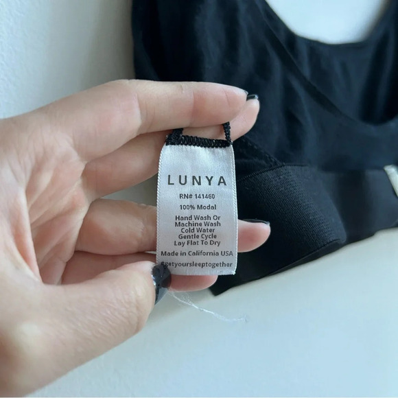 Lunya Well Rounded 100% Modal Black Bralette Sleep Bra Intimates Loungewear - Picture 4 of 5